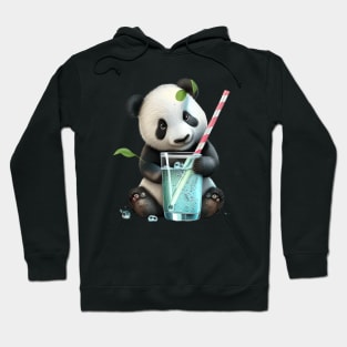 Panda with a glass of soda Hoodie